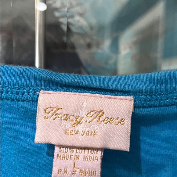 Tracy Reese Turquoise Top with Beaded Elephant - Picture 2 of 7